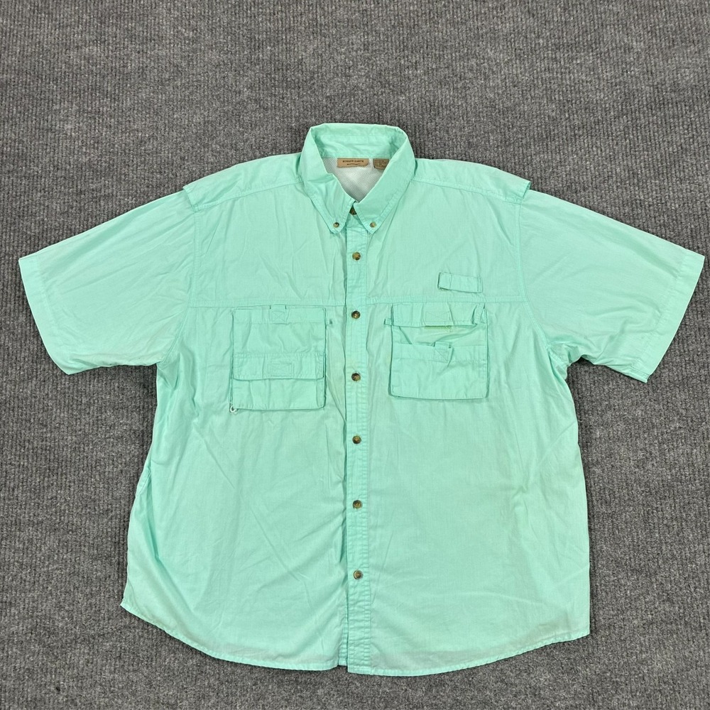 Rugged Earth Outfitters Fishing Shirt Mens Size 3X Mint Green Vented Outdoor